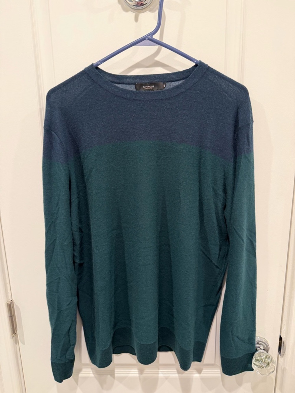 Kineoss Cashmere Sweater- Navy & Teal